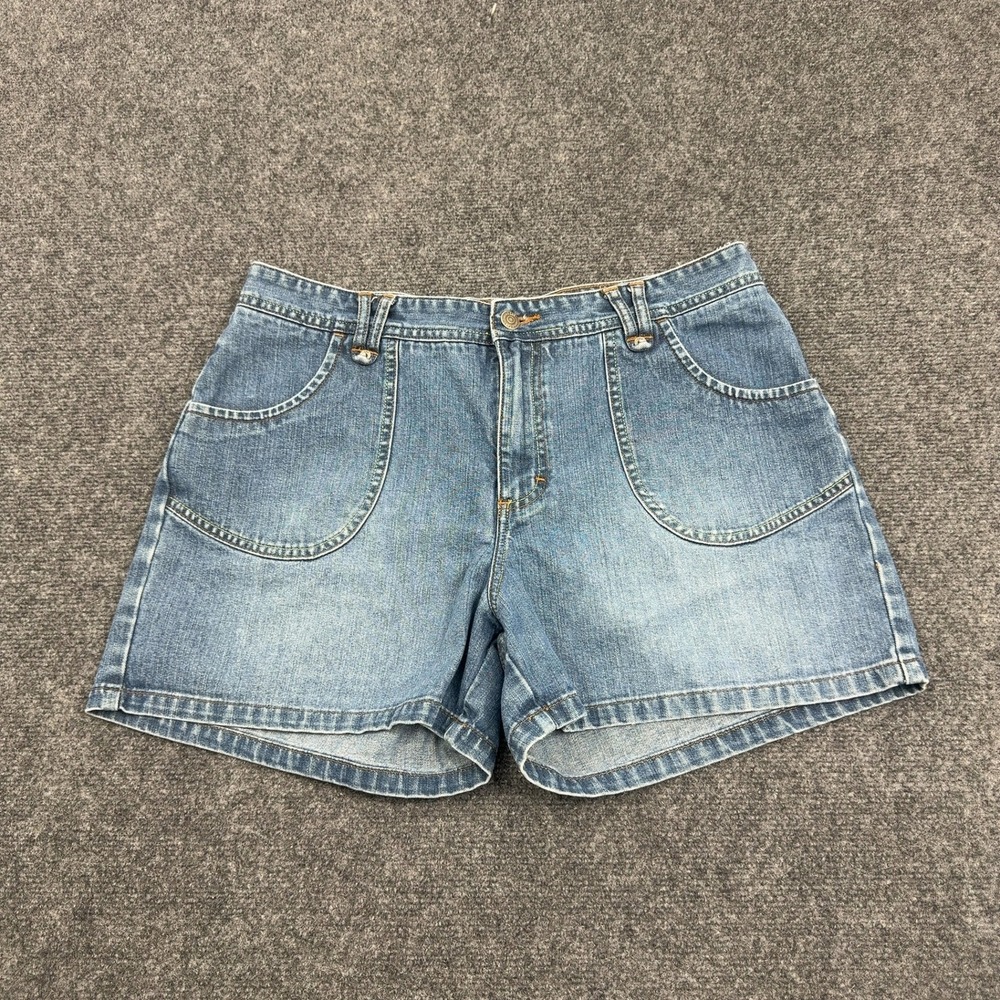 Lee Riveted Shorts Womens 16 M Blue Cotton Denim High Rise Casual Vintage